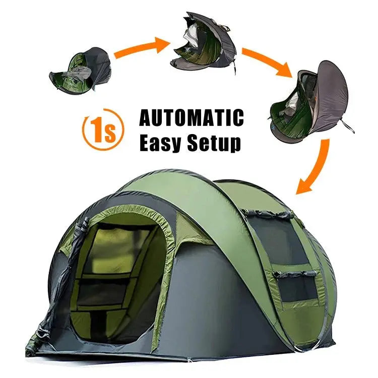 3-4 Person High-Quality Waterproof Automatic Instant Pop-Up Tent for Family Outdoor Camping