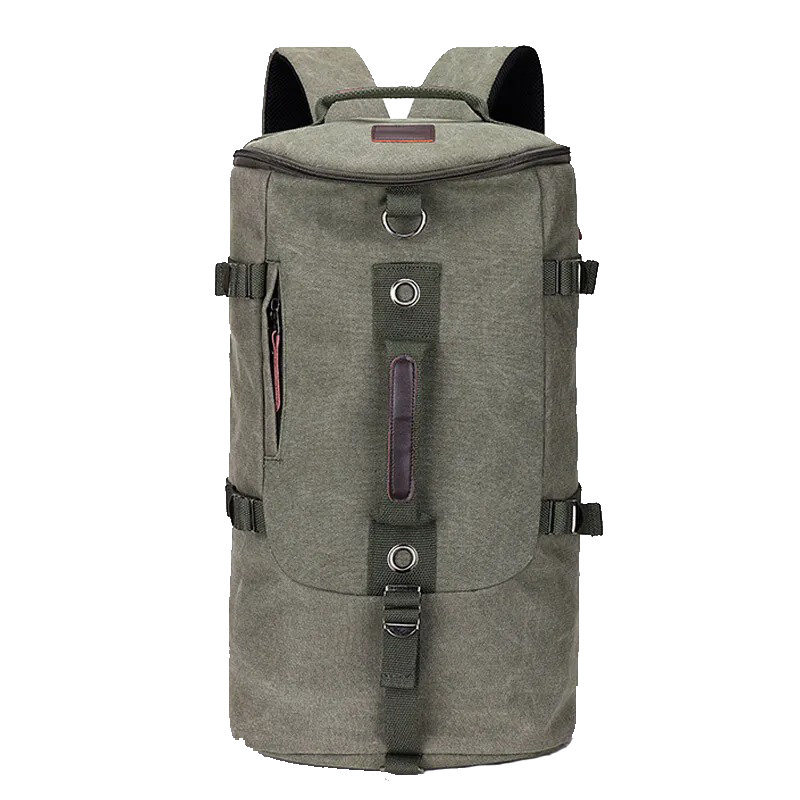 Men’s spacious canvas travel backpack in solid color, designed for style and versatility, perfect for outdoor adventures and everyday use.